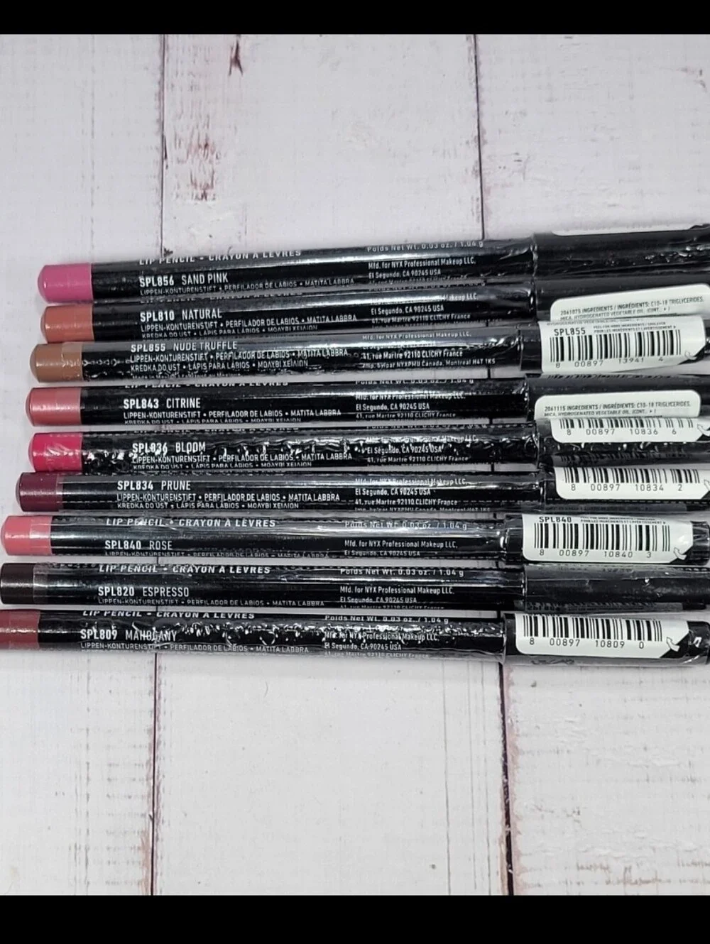 Nyx 9 Piece Slim Lip Pencil Lip Liner Bundle NEW!